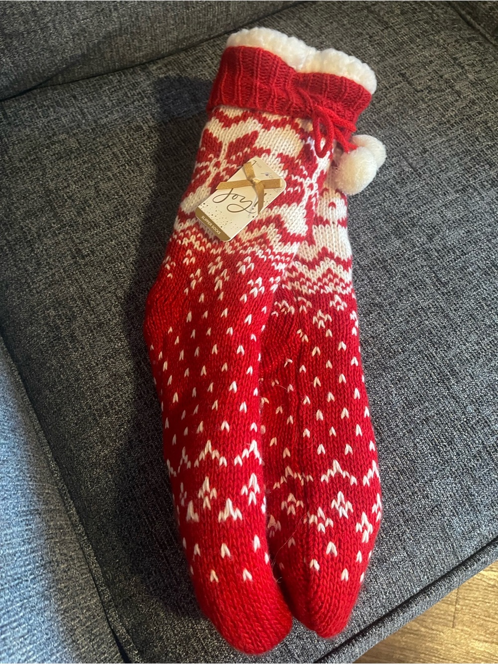 Christmas Slipper Socks with Grips. Never Worn.